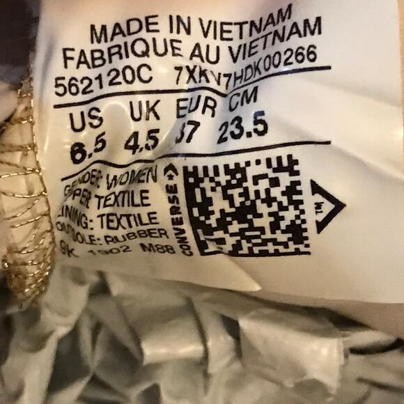 Converse Chuck Taylor Slip On Shoreline 562120C Ivory Casual Shoes Size 6.5 - Picture 5 of 6